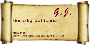 Gurszky Julianna névjegykártya